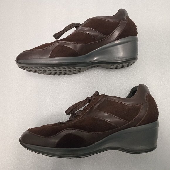 TOD'S Women's Leather Shoes Brown Lace Up Sz 8.5 EU 39 - Picture 4 of 7